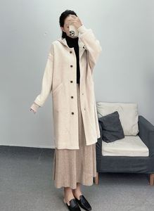 Suéter de lana de mongolia Interior para <span class=keywords><strong>mujer</strong></span>, abrigo corto de Cachemira de doble cara, suéter de punto <span class=keywords><strong>c</strong></span>álido marrón <span class=keywords><strong>c</strong></span> - Product Image 5