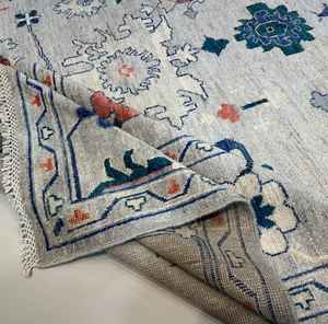 Nouveau grand 10 'x 14' tapis turc Oushak laine biologique douce avec motif abstrait moderne pour pique-nique de prière d'exercice à domicile - Product Image 2