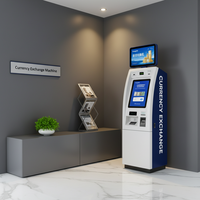 Kiosque de lecture de passeports à écran tactile de 19 pouces certifié pour le secteur bancaire, machine de change de devises Jinrui FCM-501S pour casino