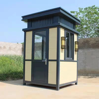 Cabina di Sicurezza Modulare Portatile per Esterni, Postazione di Guardia in Metallo Resistente alle Intemperie per Cancello o Stazione di Controllo