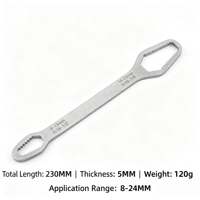 Clé Torx à cliquet réglable double tête en acier au carbone de qualité industrielle, métrique 3-17/8-24, avec logo OEM, pour réparation automobile, vente en gros
