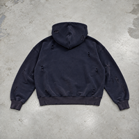 Ensemble de survêtement unisexe ample et oversize en coton épais délavé, style vintage déchiré, avec sweat à capuche et pantalon de jogging, pour homme, de style urbain