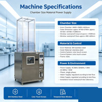 Machine d'essai d'usure par pulvérisation verticale à l'épreuve de la pluie IPX5 avec buse de 6,3 mm et buse de 12,5 mm IPX6, chambre d'essai d'étanchéité