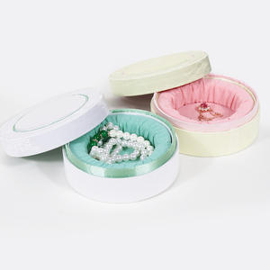 Guochao صندوق مجوهرات مستدير غطاء السماء والأرض على الطراز القديم حبات البوذية سوار تخزين البوتيك اليشم - Product Image 4