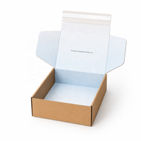 Boîte d'expédition biodégradable en kraft personnalisée avec fermeture auto-adhésive, bande de déchirement à fermeture éclair, emballage recyclable avec logo
