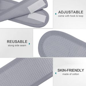 Puro Algodão Terry Pano Waffle Facial Spa <span class=keywords><strong>Headband</strong></span> Maquiagem Ajustável <span class=keywords><strong>Headband</strong></span> com Fita Mágica