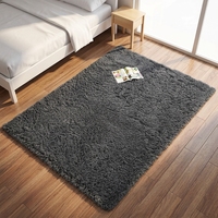 Tapis de salon uni style hôtel, à poils longs, carré, en polyester, lavable à la main, origine Chine, tapis de table basse, tapis de chambre