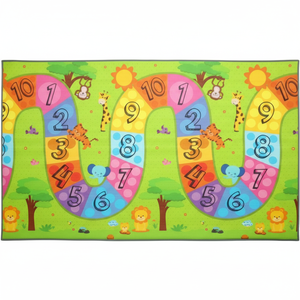 Tapis de jeu double face 160x140x1,2 cm XPE pour bébé-Mousse enroulable imperméable et non toxique avec numéro coloré Road Funky Travel - Product Image 1