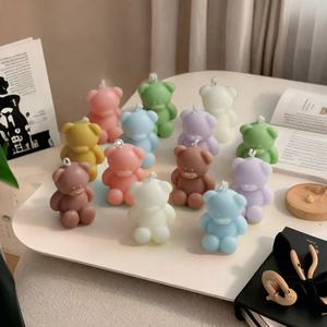 <span class=keywords><strong>Vela</strong></span> Aromática con Forma de Oso Colorido, Tamaño Compacto, para Decoración de Mesa de Centro - Product Image 1