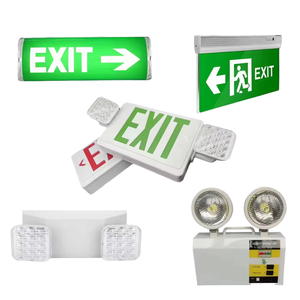 Luz de salida de emergencia Led Rojo Verde Señal doble individual Recargable Li-ion Luz de salida de doble cabeza - Product Image 1