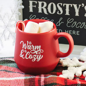 Venta caliente rojo mate cerámica Drinkware lindo regalo de Navidad taza de café para agua y té para las vacaciones - Product Image 6