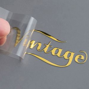 Custom Transparent PVC Metal UV Transfer <b>Sticker</b> Hot Silver Bronzing <b>Logo</b> Label for Packaging Labels - Product Image 4