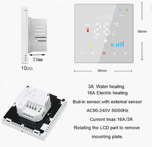 HY608 <span class=keywords><strong>Thermostat</strong></span> intelligent écran en verre couleur commande tactile <span class=keywords><strong>Programmable</strong></span> chauffage par le sol <span class=keywords><strong>Thermostat</strong></span> par le sol pour <span class=keywords><strong>chaudière</strong></span> à <span class=keywords><strong>gaz</strong></span> - Product Image 6