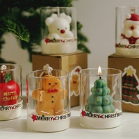 Bougie parfumée en verre avec motif pomme de Noël pour la décoration de la maison, les cadeaux et les souvenirs personnalisés