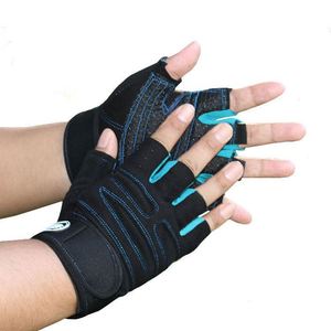 Foreign Trade Leather Impact <b>Gloves</b> <b>Touch</b> <b>Screen</b> Summer Half Finger Design Adjustable Strap for Barbell Dumbbell - Product Image 5