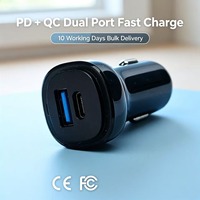 Pengisi Daya Mobil MAX 65W PD & QC Pengisian Cepat Dual USB A+ C PD untuk DVR Mobil, Ponsel, Notebook, Pengisi Daya Mobil Siap Kirim