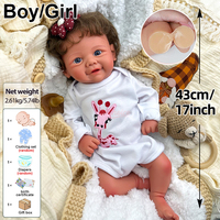 Poupées Reborn Vivienne durables de 12/17 pouces, entièrement en silicone, réalistes, anatomiquement correctes, avec cheveux implantés, objet de collection artistique, jouet cadeau