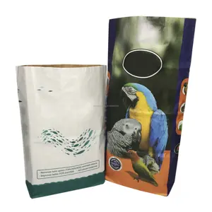 Low MOQ white craft paper pet food animal feed sack 10kg 20kg 25kg packaging