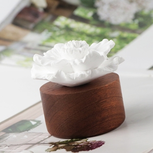 Ambientador de yeso de aroma de cerámica a base de madera para el hogar de alta calidad, difusor de aceite esencial de fragancia de flor de porcelana perfumada - Product Image 2