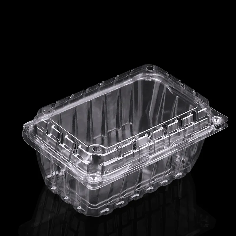 Caja transparente de plástico reciclable para embalaje de frutas y uvas, para supermercado