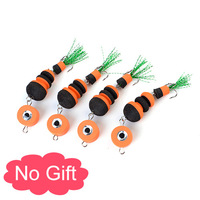 Leurre de pêche flottant EVA 4 pièces, multi-couleurs, avec hameçon triple et jupe de queue, pour eau salée et appât pour bar