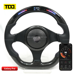 TDD LED Carbon Fiber & Leather Luxury 4 Spoke <b>Racing</b> Steering <b>Wheel</b> for Mitsubishi EVO EVO8 EVO9 Custom - Product Image 5