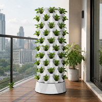 Tour de jardinage verticale compacte à 10 niveaux, système hydroponique avec pompe submersible et éponge de culture pour la culture intérieure en petit espace