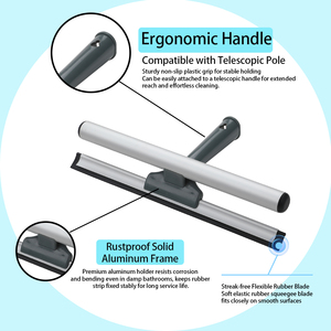 Nettoyeur de <span class=keywords><strong>vitres</strong></span> <span class=keywords><strong>professionnel</strong></span> 2-en-1 commercial avec raclette et support en aluminium 11,8'' – Outil de <span class=keywords><strong>nettoyage</strong></span> de <span class=keywords><strong>vitres</strong></span> OEM - Product Image 2