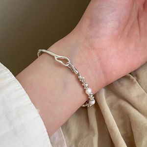 Pulsera de Plata de Ley S925 con Perlas, Estilo Coreano, Media Pulsera, Ligera y de Lujo, para Uso Diario - Product Image 4
