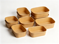 Senang01 Bol en papier kraft pour salade avec couvercle, revêtement PLA, 32 oz, 40 oz