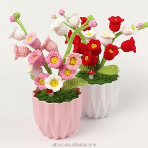 ดอกลิลลี่ถักโครเชต์ 12 ดอก พร้อมกระถางไหมพรม ทำด้วยมือ สำหรับตกแต่งบ้าน - Product Image 3