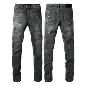Jeans de Mezclilla Elásticos Casuales de Cintura Media, Lavado Claro, Diseño de Alta Calidad, Rotos, Estilo Urbano para Hombre - Product Image 4