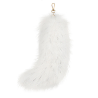 Queue de fourrure de renard teintée en peluche en gros pour porte-clés personnalisé décoration sac pendentif queue de renard