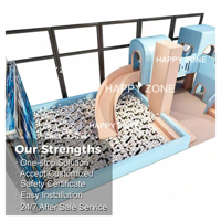 Ticari Modern Minimalist Kapalı Yumuşak Oyun Seti Yapısı İki Katlı Çocuk Oyun Alanı Top Havuzu Top Duvar Oyunu Kavisli Kaydırak