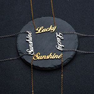 สร้อยคอจี้ตัวอักษรแบบขายส่ง สร้อยคอจี้ห้อยประดับตัวอักษรแบบกำหนดเอง ชุบทอง สแตนเลสสตีล สร้อยคอจี้พร้อมโลโก้หรือชื่อสั่งทำได้ - Product Image 2