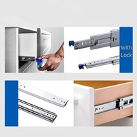 Glissières de tiroir à extension complète robustes avec verrouillage, largeur 76 mm, capacité de charge supérieure à 200 kg, rails de glissière industriels pour cuisine et salle à manger