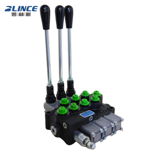 Válvula Distribuidora Hidráulica Multivía de 45L/min, 3, 4 y 5 Palancas de Control, Válvula de Control Manual Hidráulica de 3/8" y 3/4" para Cargadora y Mezcladora de Concreto - Product Image 1