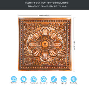 Paneles de pared en relieve 3D modernos para techos de PVC de estaño falso impermeables para hoteles y casas públicas cobre arcaico <span class=keywords><strong>PL17</strong></span> - Product Image 5