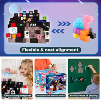 100PCS Space Adventure Bloques de construcción magnéticos STEM Montessori Juguete apilable para niños y niñas Azulejos de cohete de plástico