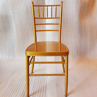 Chaise Chiavari en fer doré empilable, moderne, très vendue, pour mariage, fête et restaurant