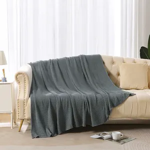 Weiche Bambus faser wirft Decke Königin Luxus Waffel Bettdecke