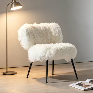 Fauteuil individuel en <span class=keywords><strong>laine</strong></span> avec pieds en acier inoxydable noir, mobilier de maison très demandé pour salon - Product Image 3
