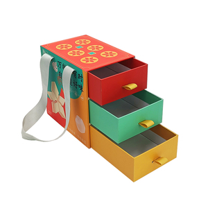 Recyclable Multi Layer Functional <b>Large</b> Size Paper Drawer Box Gift Storage Box for Food Makeup Jewelry with Handle - Product Image 1