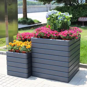 Hot-selling Rectangular Flower Box Outdoor Rustic Garden Flower Pots High Quality Metal Planter.