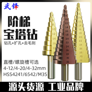 ดอกสว่านเจาะโลหะฟู่ซิน ปาโกด้า ขนาด 4-32 มม. เคลือบทอง สำหรับใช้ในบ้าน - Product Image 5