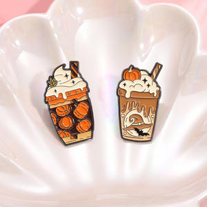 Vendita calda del tè <span class=keywords><strong>Bobo</strong></span> con spille di latte all'ingrosso del fumetto fantasma della zucca dello smalto morbido perno di metallo personalizzato perni per tutti i santi giorno - Product Image 2