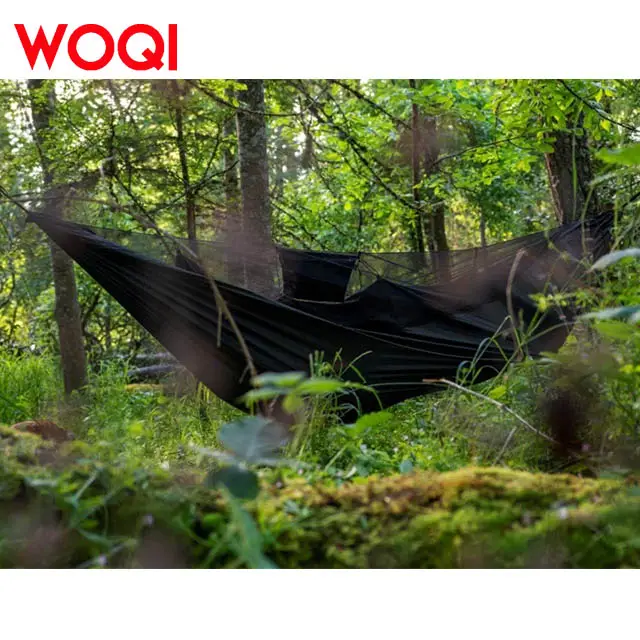 WOQI Moda Individual y dos Camping Paracaídas portátil Hamaca ligera con espalda de árbol