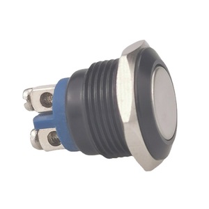 16mmブラックメタル酸化アルミニウムシルバーヘッド押しボタンスイッチ防水IP65電子3Aリセット1オープンワンクローズタイプ250V - Product Image 5