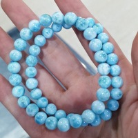 Bracelet en Larimar Naturel Poli de Haute Qualité, Pierres de Guérison, Style Amour Sculpté, Marque YINGLAI, en Vente