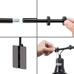 Support de lampe pour reptiles REPTIZOO en plastique et métal écologique noir, support réglable pour fixation suspendue pour terrarium - Product Image 4